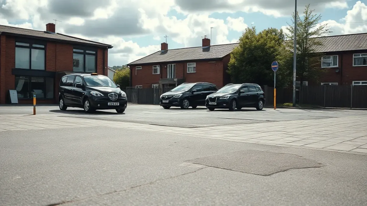 The site involved in Private hire driver licence, near Manchester, seen from a distance