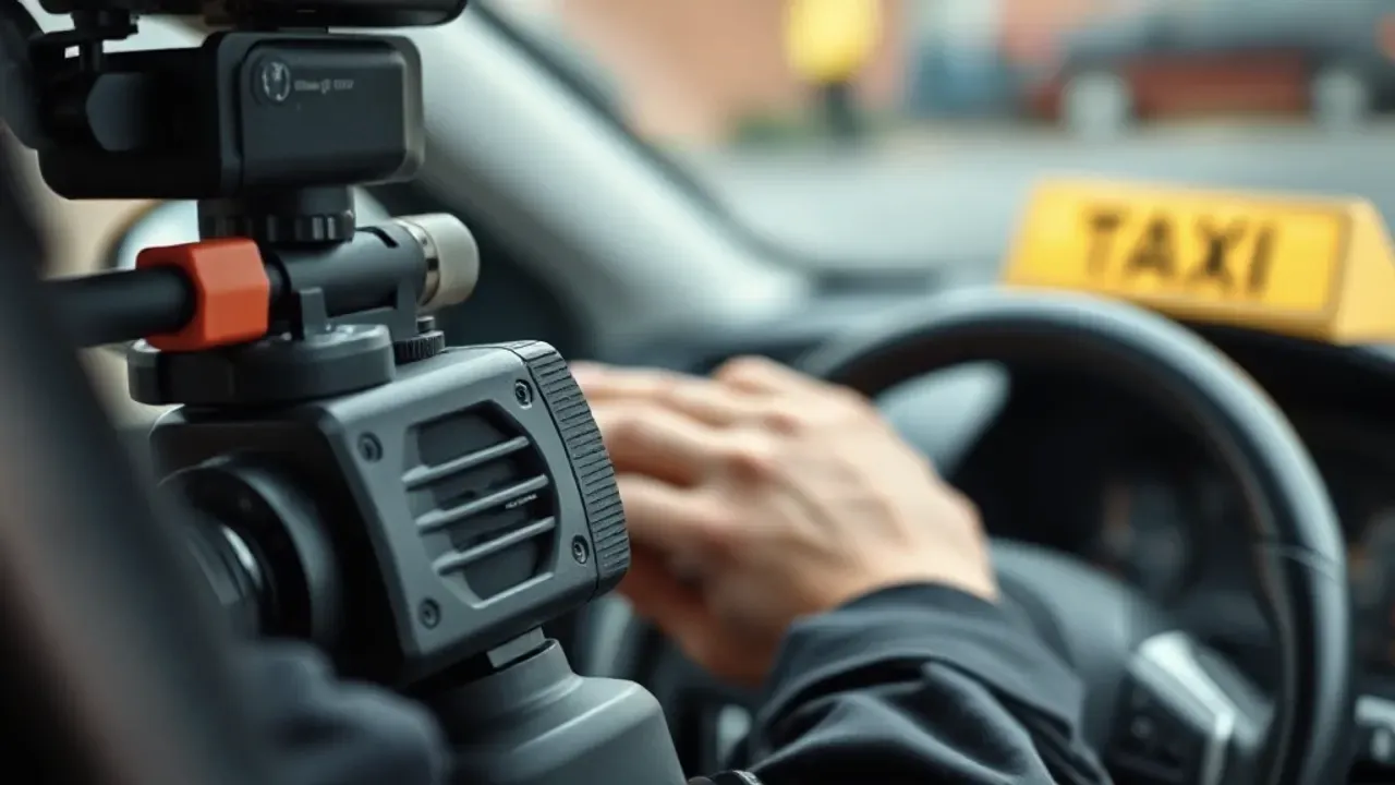 Equipment used for Private hire vehicle, photographed close up